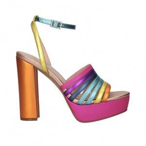 NEW EXE women's ophelia high heeled sandal in orange/pink/orange